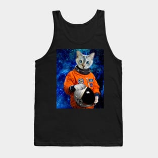 Orange Cat Astronaut Tank Top